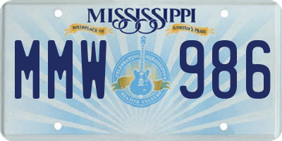 MS license plate MMW986