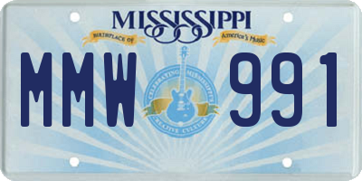 MS license plate MMW991