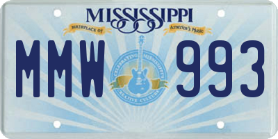 MS license plate MMW993