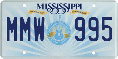 MS license plate MMW995