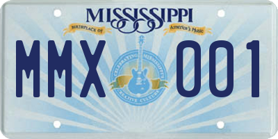 MS license plate MMX001
