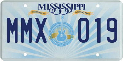 MS license plate MMX019