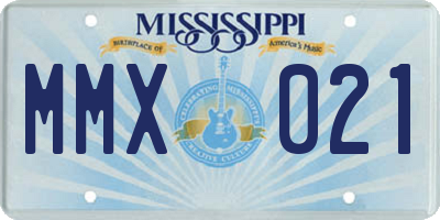 MS license plate MMX021
