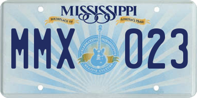 MS license plate MMX023