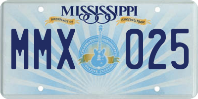 MS license plate MMX025