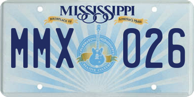 MS license plate MMX026