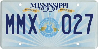 MS license plate MMX027