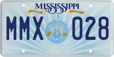 MS license plate MMX028