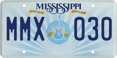 MS license plate MMX030