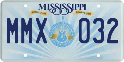 MS license plate MMX032