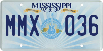 MS license plate MMX036