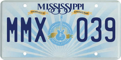 MS license plate MMX039