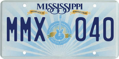 MS license plate MMX040