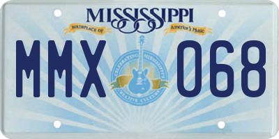 MS license plate MMX068