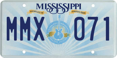 MS license plate MMX071
