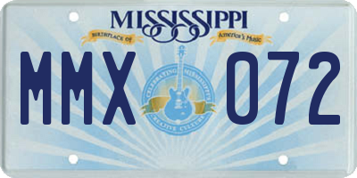 MS license plate MMX072