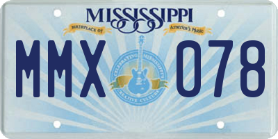 MS license plate MMX078