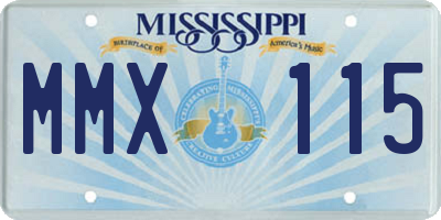 MS license plate MMX115