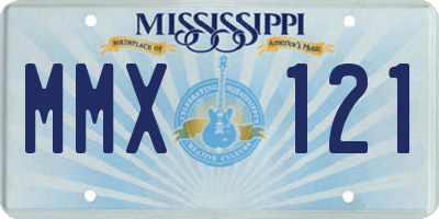 MS license plate MMX121