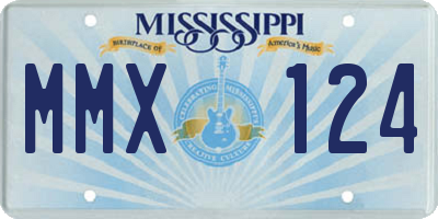 MS license plate MMX124