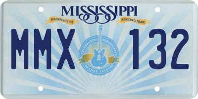 MS license plate MMX132
