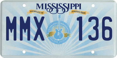 MS license plate MMX136