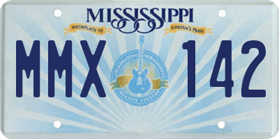 MS license plate MMX142