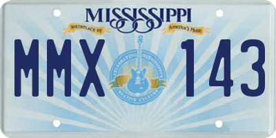 MS license plate MMX143