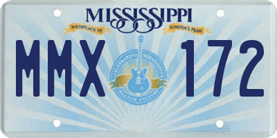 MS license plate MMX172