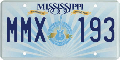 MS license plate MMX193