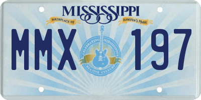MS license plate MMX197
