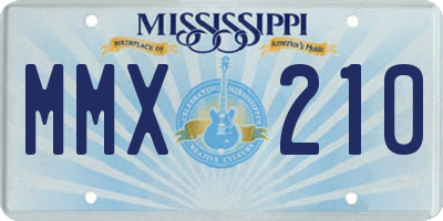MS license plate MMX210