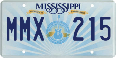 MS license plate MMX215