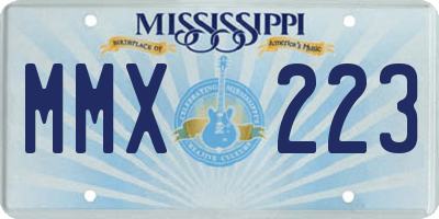 MS license plate MMX223