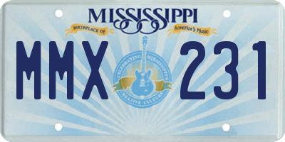 MS license plate MMX231
