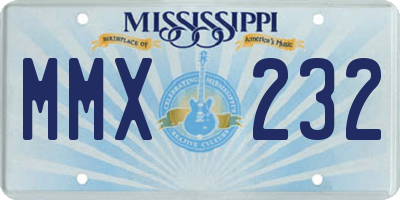 MS license plate MMX232