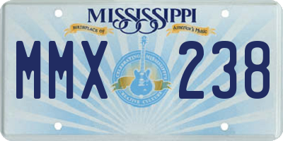 MS license plate MMX238