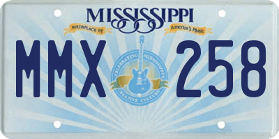 MS license plate MMX258