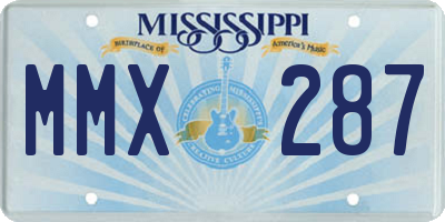 MS license plate MMX287