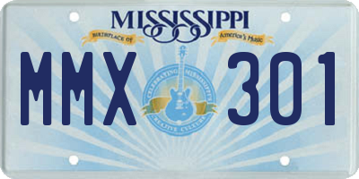 MS license plate MMX301