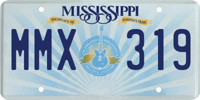 MS license plate MMX319