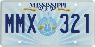 MS license plate MMX321