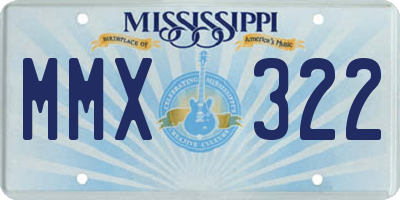 MS license plate MMX322