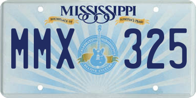 MS license plate MMX325