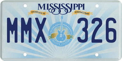 MS license plate MMX326