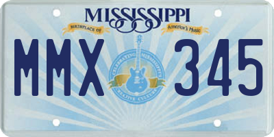 MS license plate MMX345
