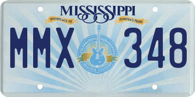 MS license plate MMX348