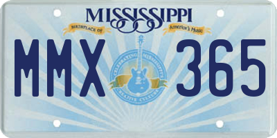 MS license plate MMX365