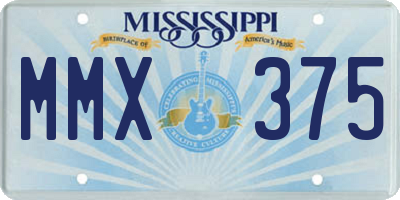 MS license plate MMX375