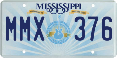 MS license plate MMX376